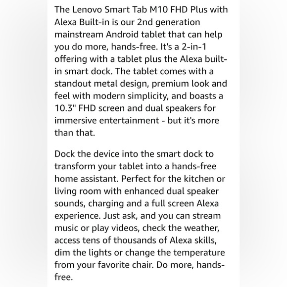 Lenovo Smart Tab M10 16GB - Black - (WiFi) - Picture 3 of 3